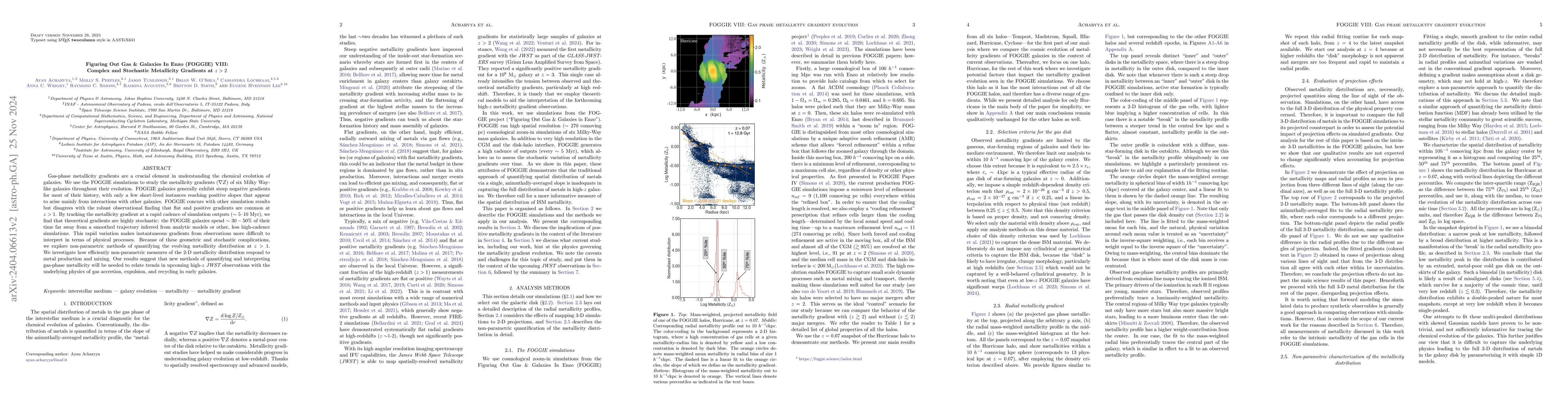 Thumbnail for Figuring Out Gas & Galaxies In Enzo (FOGGIE) VIII: Complex and
  Stochastic Metallicity Gradients at z > 2