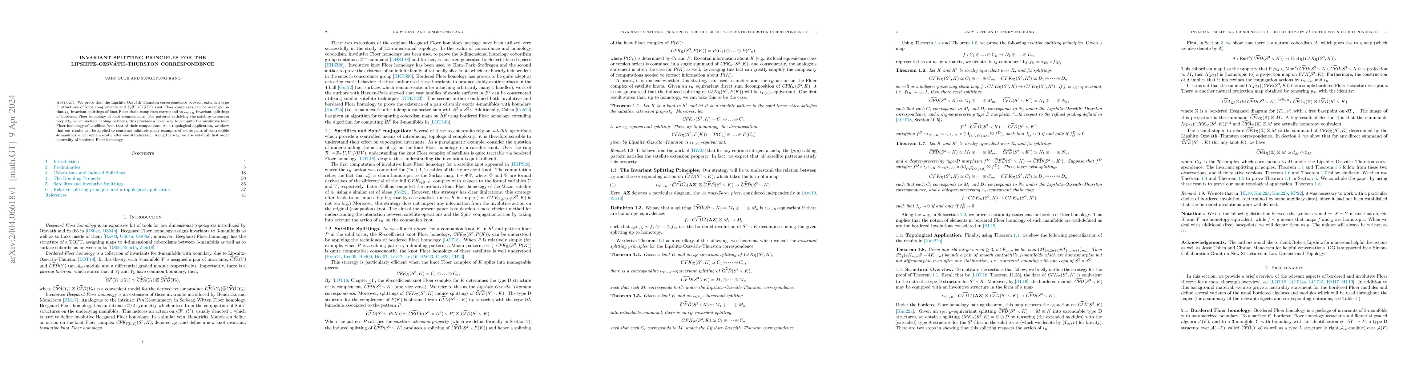 Thumbnail for Invariant splitting principles for the Lipshitz--Ozsv\'ath--Thurston
  correspondence