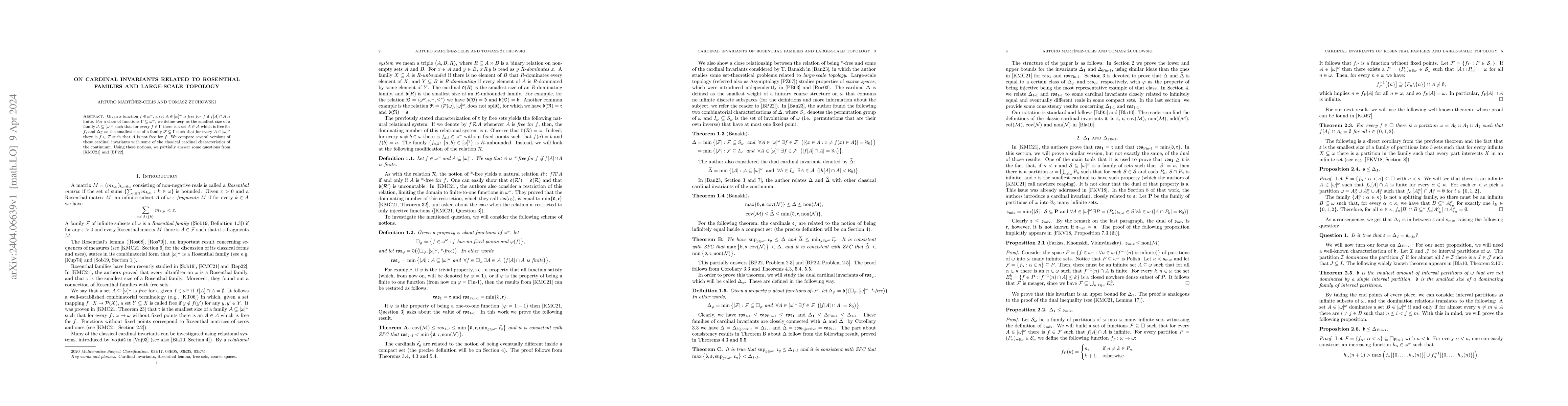 Thumbnail for On cardinal invariants related to Rosenthal families and large-scale
  topology