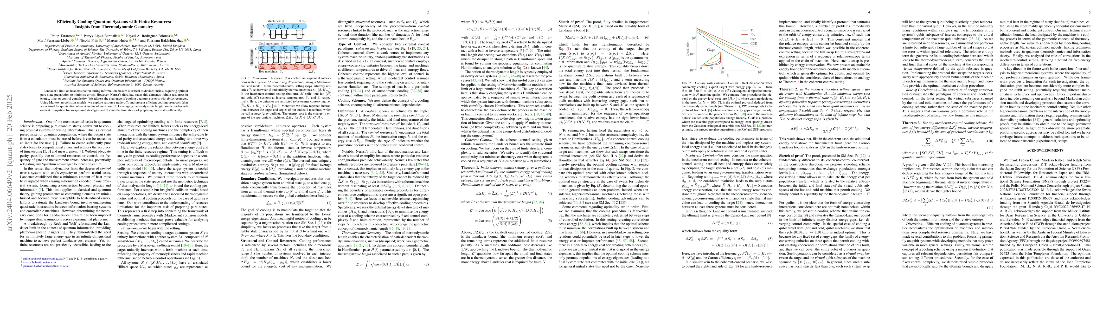 Thumbnail for Efficiently Cooling Quantum Systems with Finite Resources: Insights from
  Thermodynamic Geometry