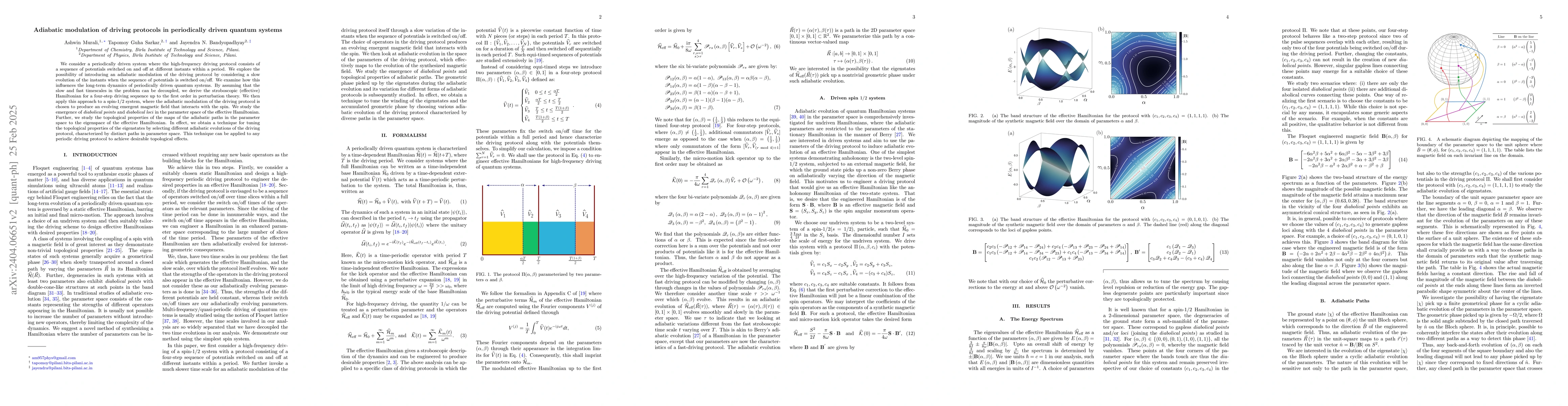 Thumbnail for Adiabatic modulation of driving protocols in periodically driven quantum
  systems