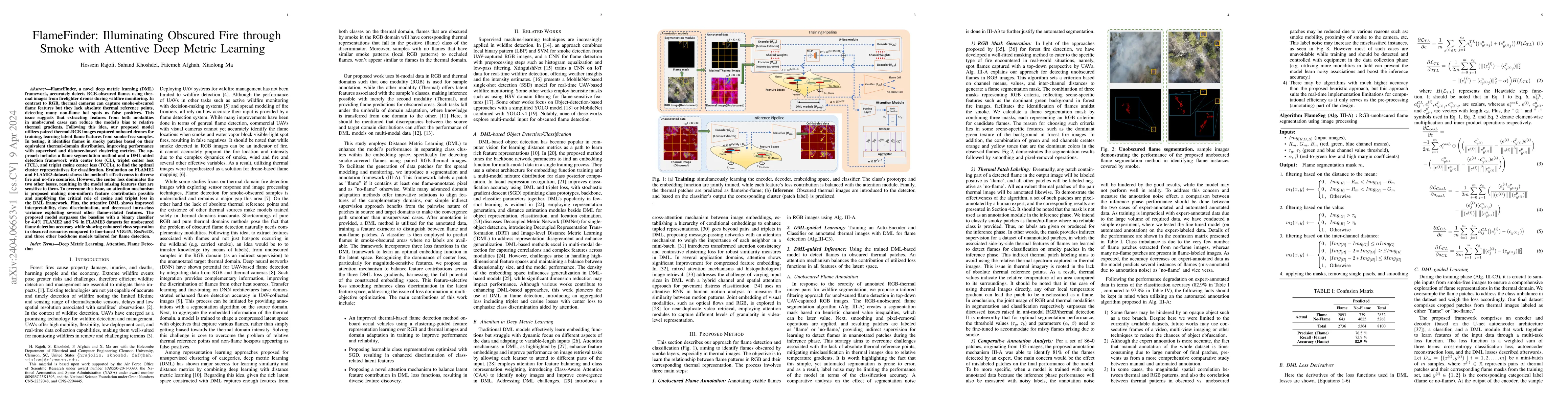 Thumbnail for FlameFinder: Illuminating Obscured Fire through Smoke with Attentive
  Deep Metric Learning