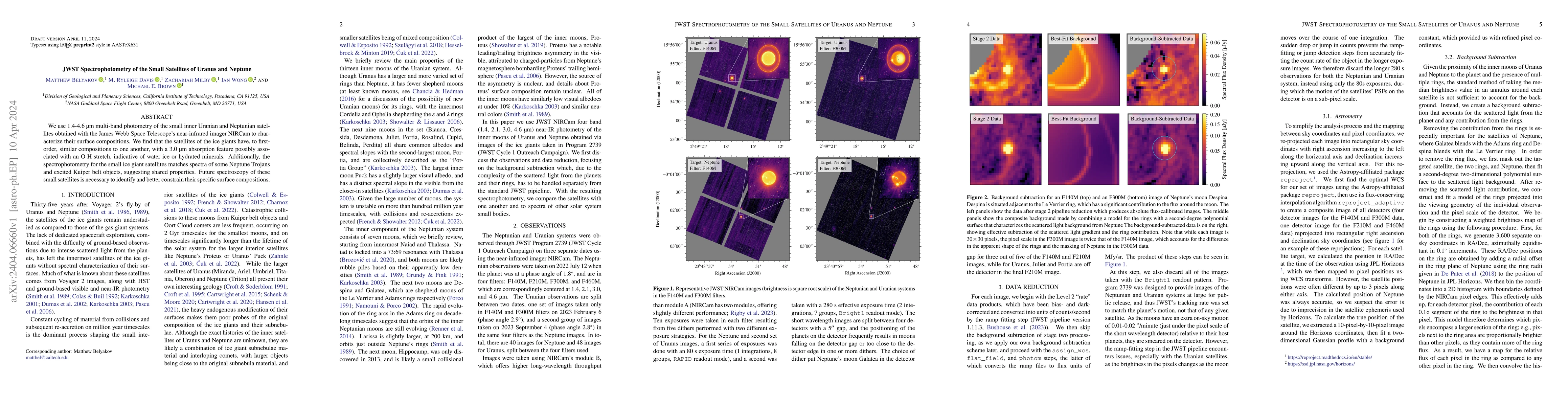 Thumbnail for JWST Spectrophotometry of the Small Satellites of Uranus and Neptune
