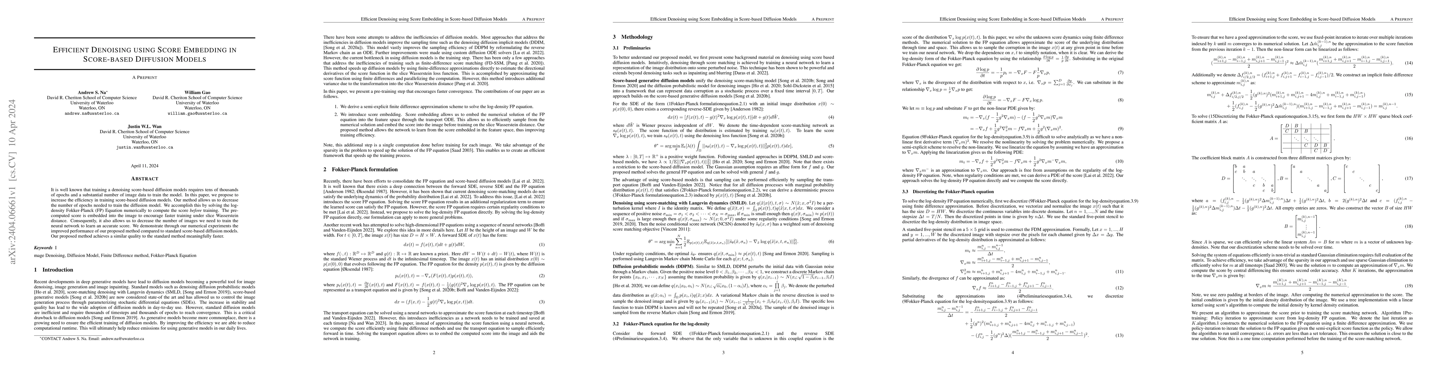 Thumbnail for Efficient Denoising using Score Embedding in Score-based Diffusion
  Models
