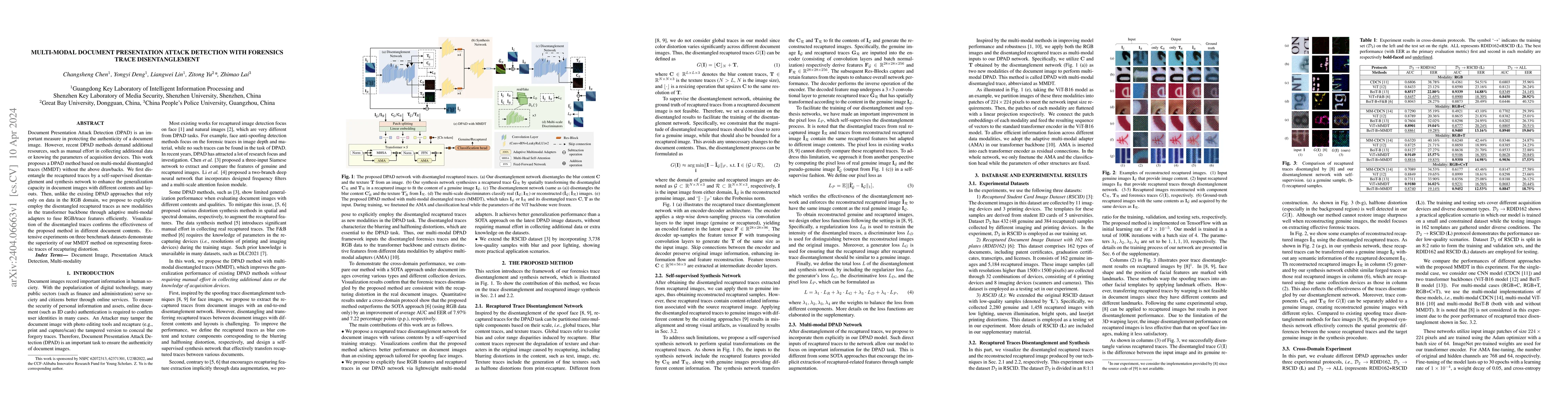 Thumbnail for Multi-modal Document Presentation Attack Detection With Forensics Trace
  Disentanglement