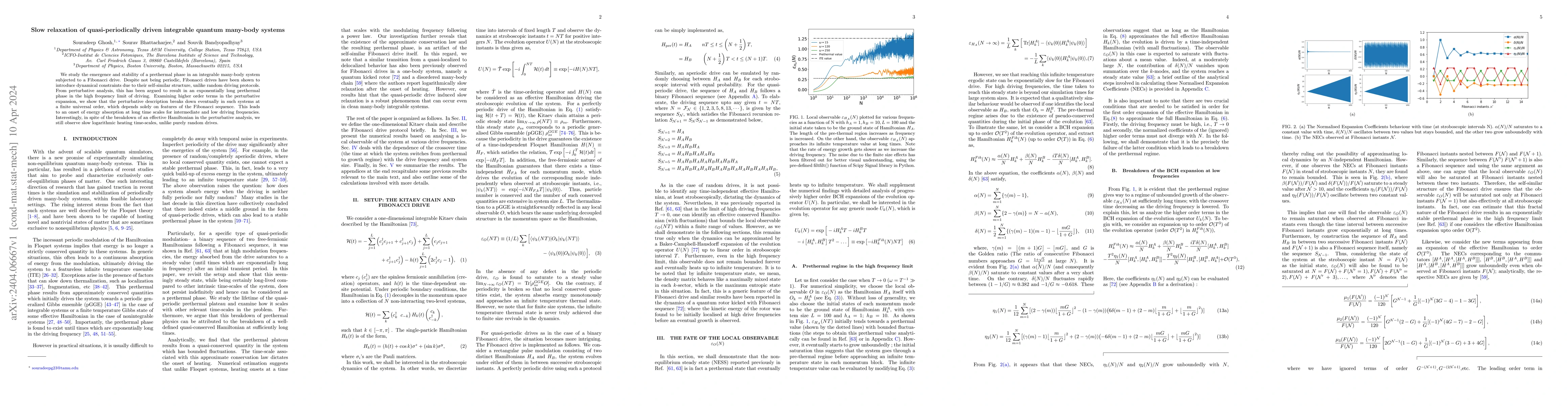Thumbnail for Slow relaxation of quasi-periodically driven integrable quantum
  many-body systems