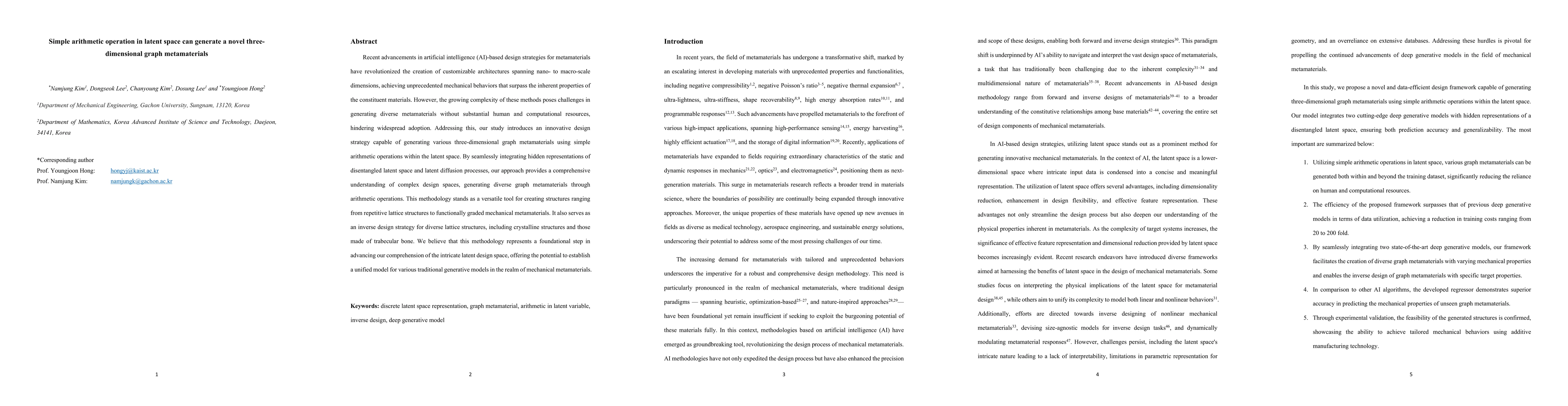 Thumbnail for Simple arithmetic operation in latent space can generate a novel three
  dimensional graph metamaterials