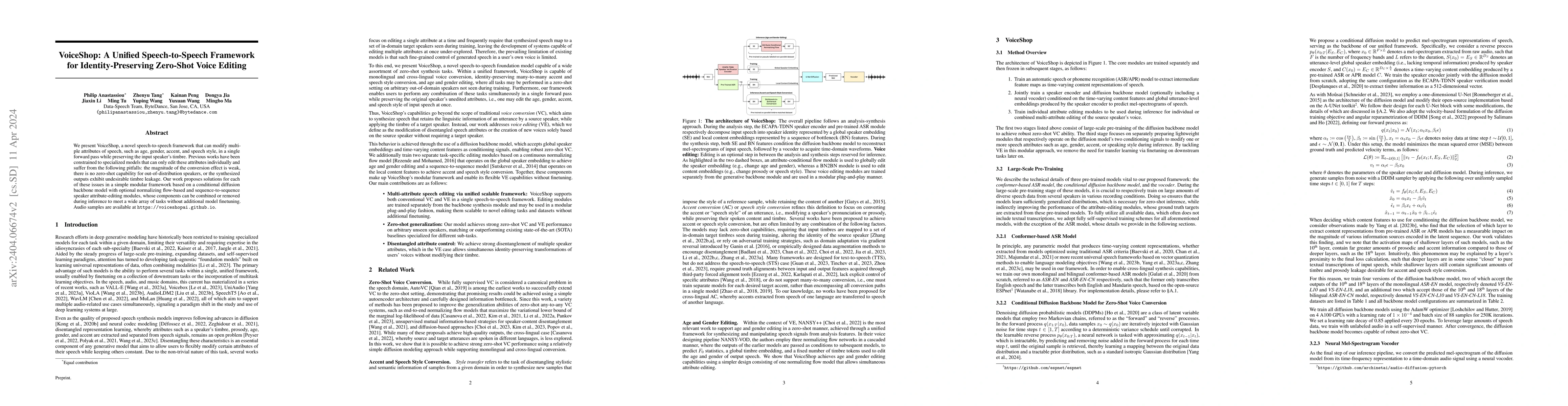 Thumbnail for VoiceShop: A Unified Speech-to-Speech Framework for Identity-Preserving
  Zero-Shot Voice Editing
