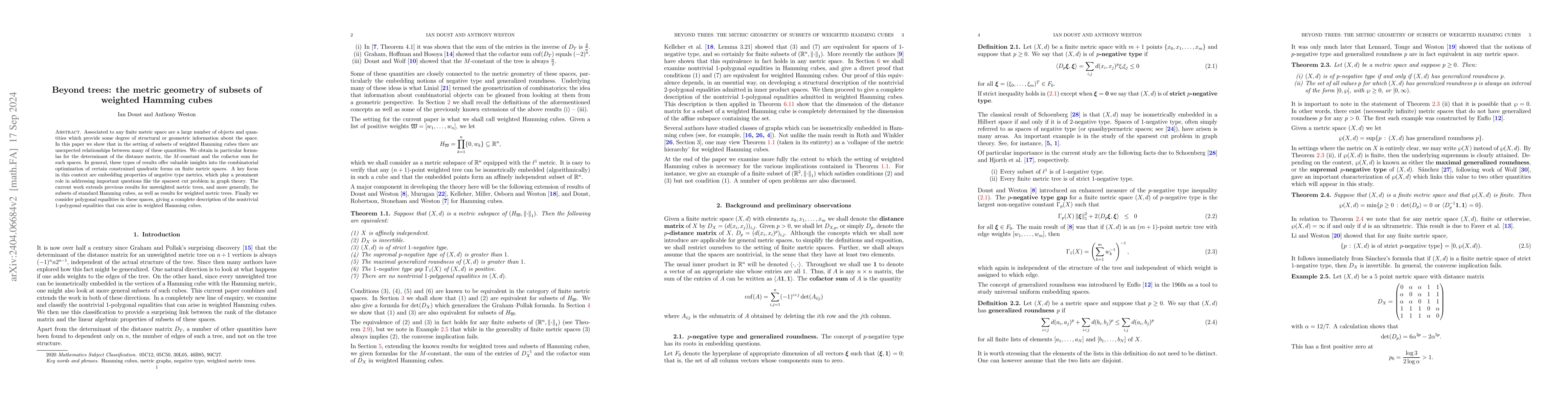 Thumbnail for Beyond trees: the metric geometry of subsets of weighted Hamming cubes