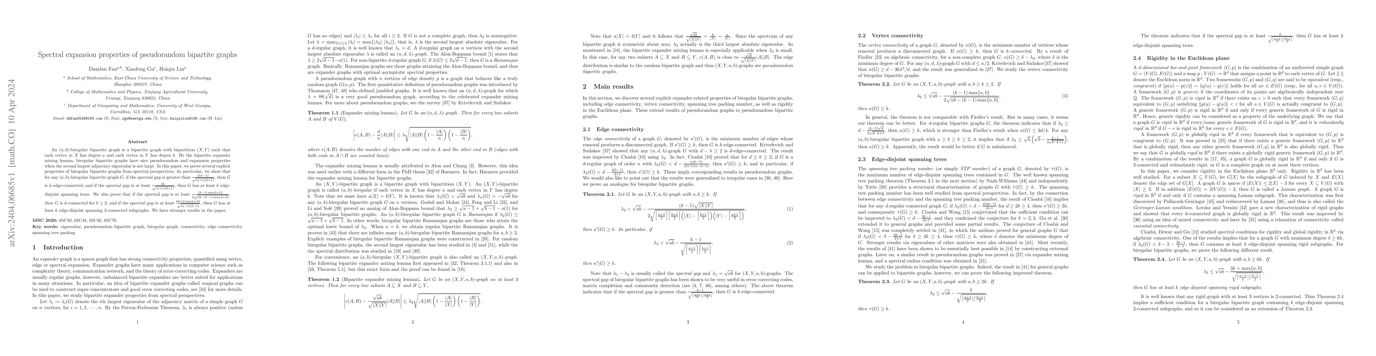 Thumbnail for Spectral expansion properties of pseudorandom bipartite graphs