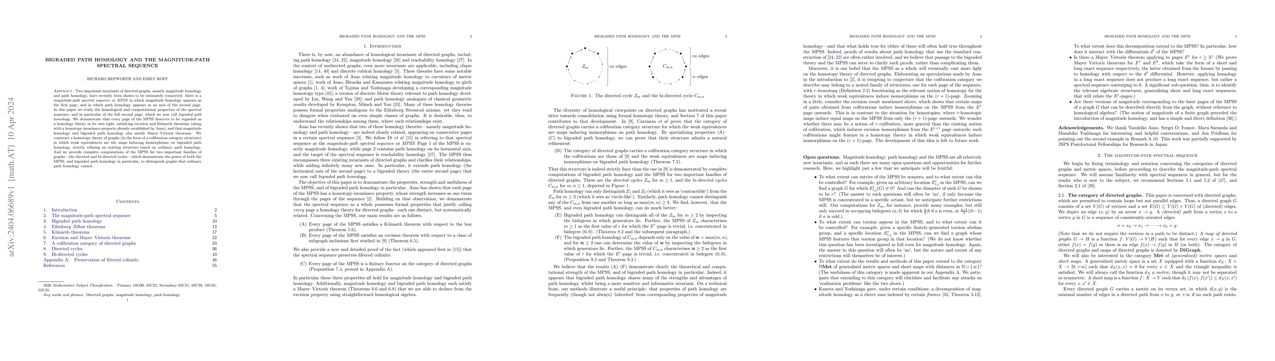 Thumbnail for Bigraded path homology and the magnitude-path spectral sequence