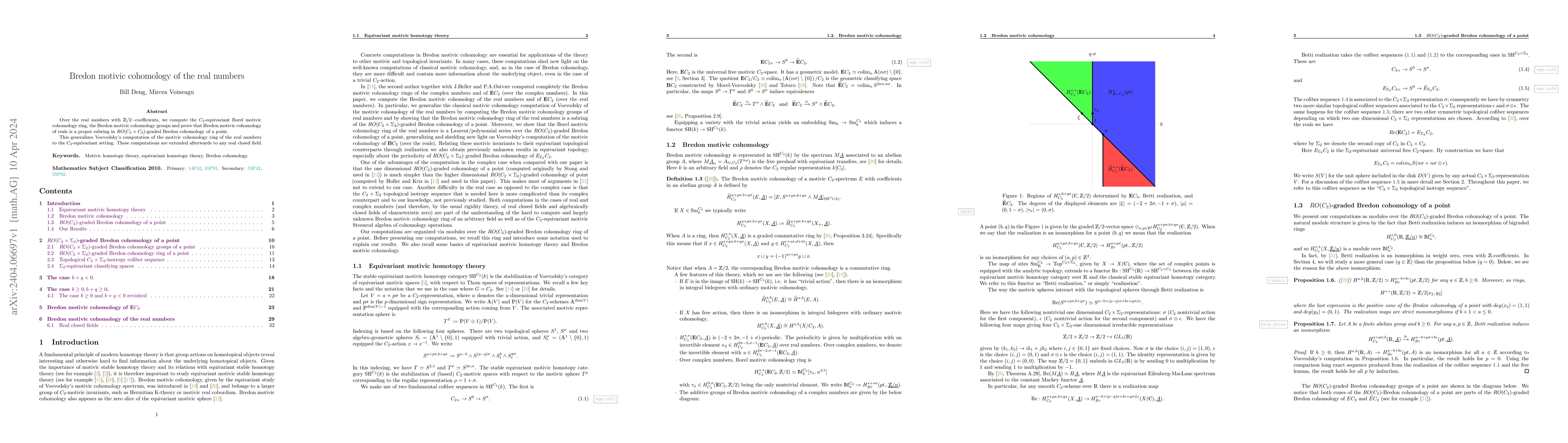 Thumbnail for Bredon motivic cohomology of the real numbers