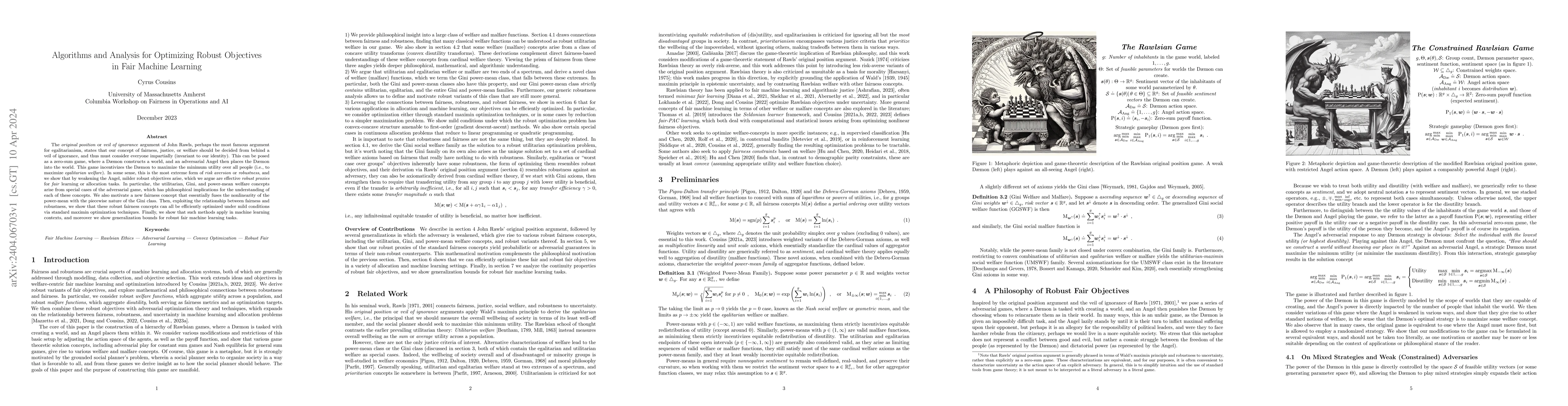 Thumbnail for Algorithms and Analysis for Optimizing Robust Objectives in Fair Machine
  Learning