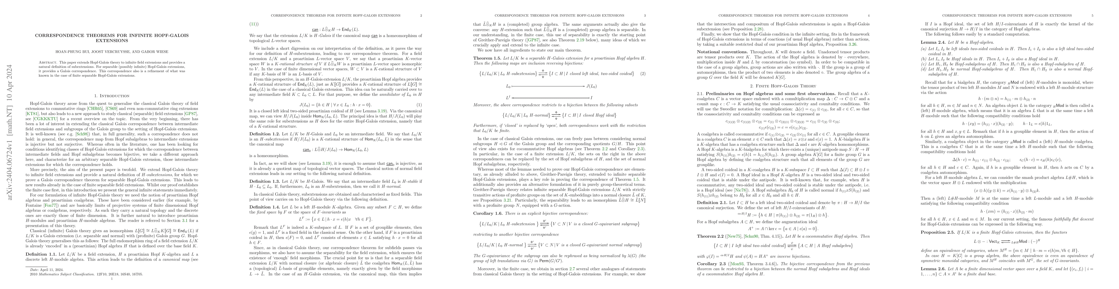 Thumbnail for Correspondence theorems for infinite Hopf-Galois extensions