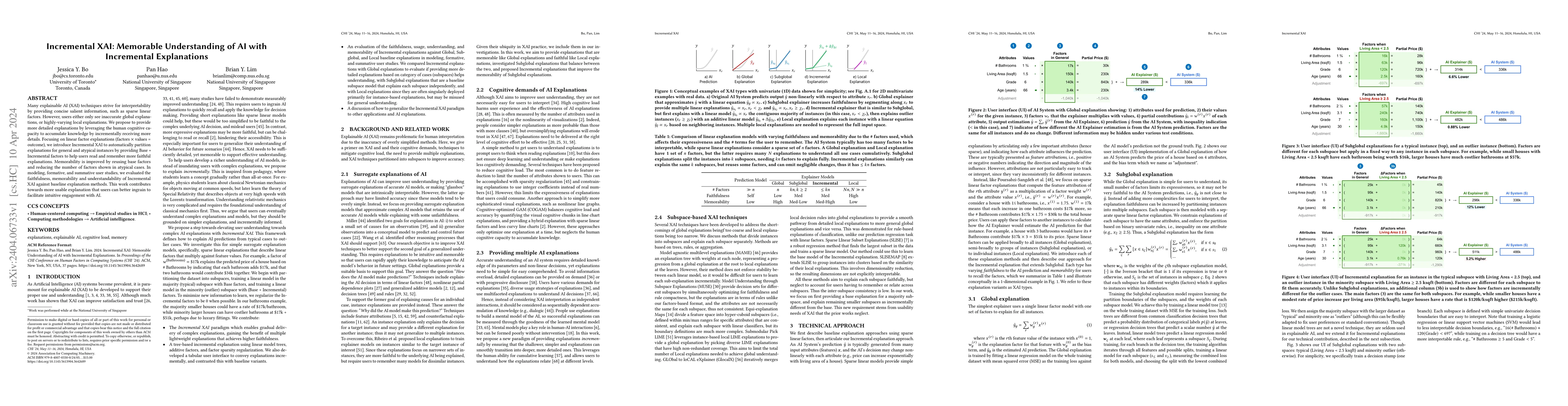 Thumbnail for Incremental XAI: Memorable Understanding of AI with Incremental
  Explanations