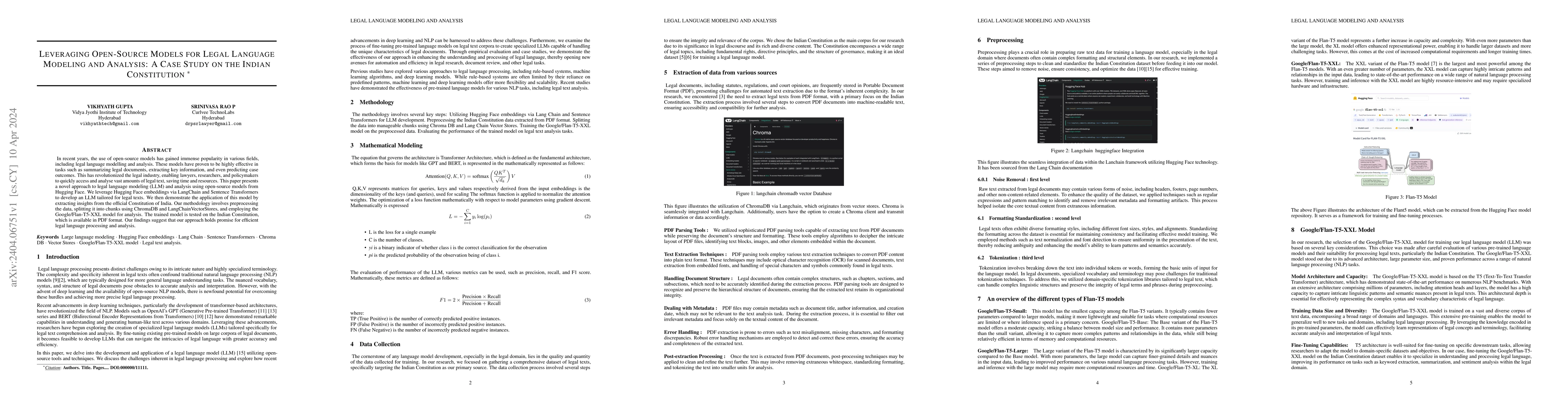 Thumbnail for Leveraging open-source models for legal language modeling and analysis:
  a case study on the Indian constitution