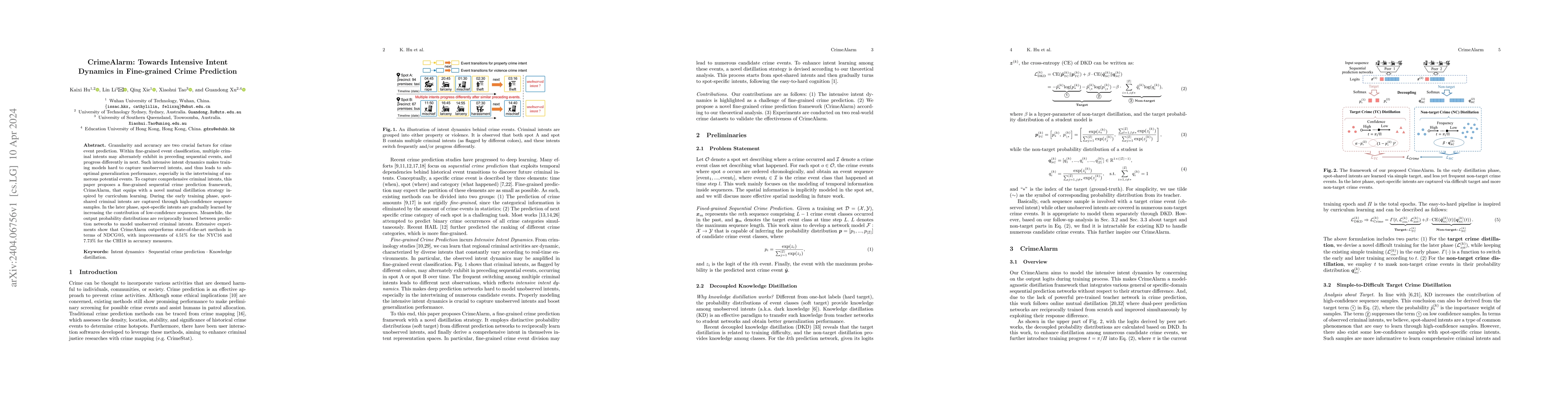 Thumbnail for CrimeAlarm: Towards Intensive Intent Dynamics in Fine-grained Crime
  Prediction