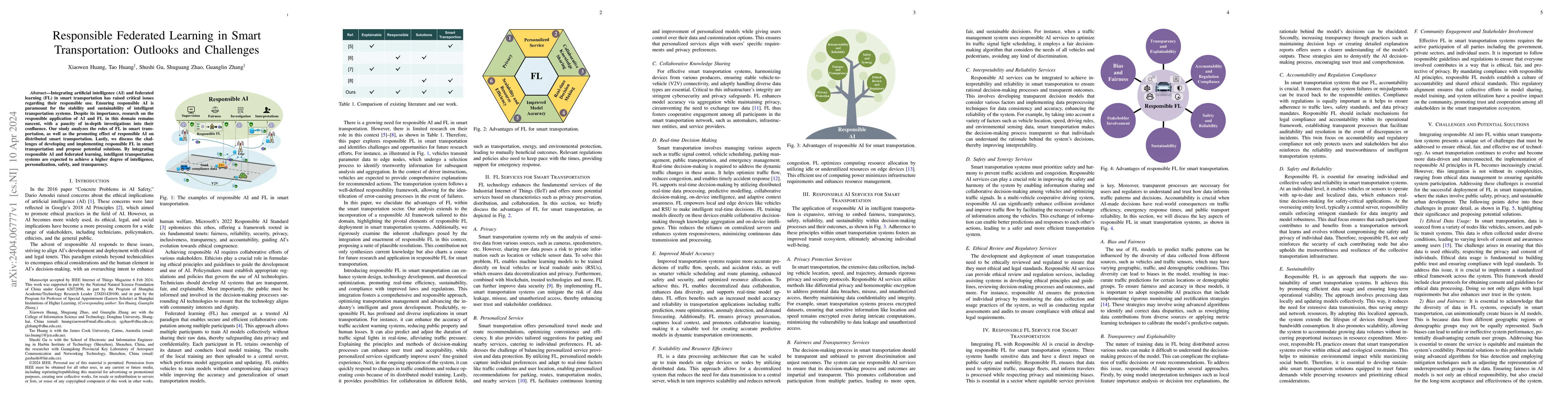 Thumbnail for Responsible Federated Learning in Smart Transportation: Outlooks and
  Challenges