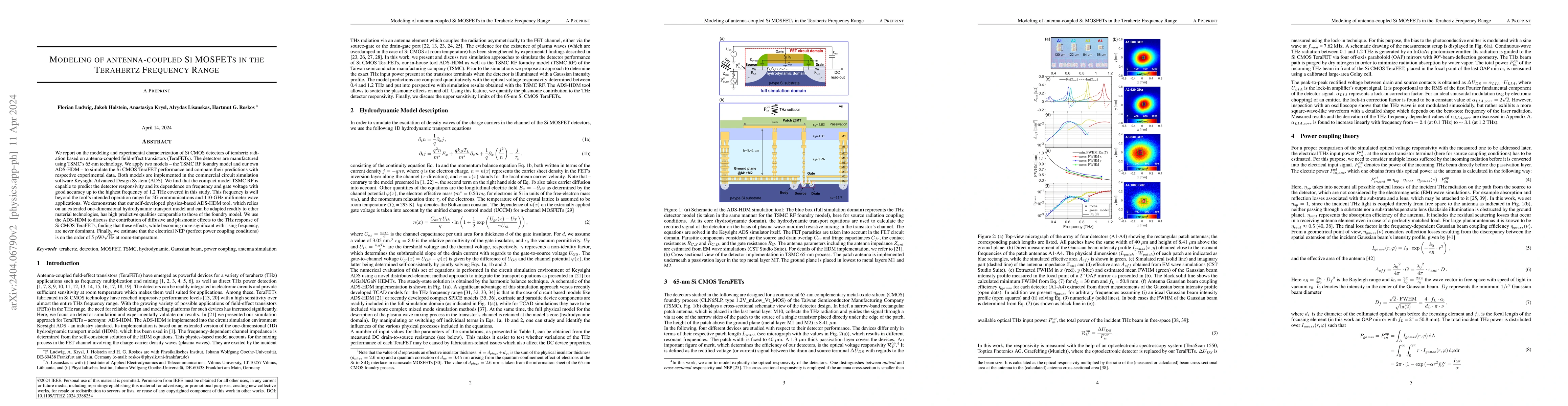 Thumbnail for Modeling of antenna-coupled Si MOSFETs in the Terahertz Frequency Range