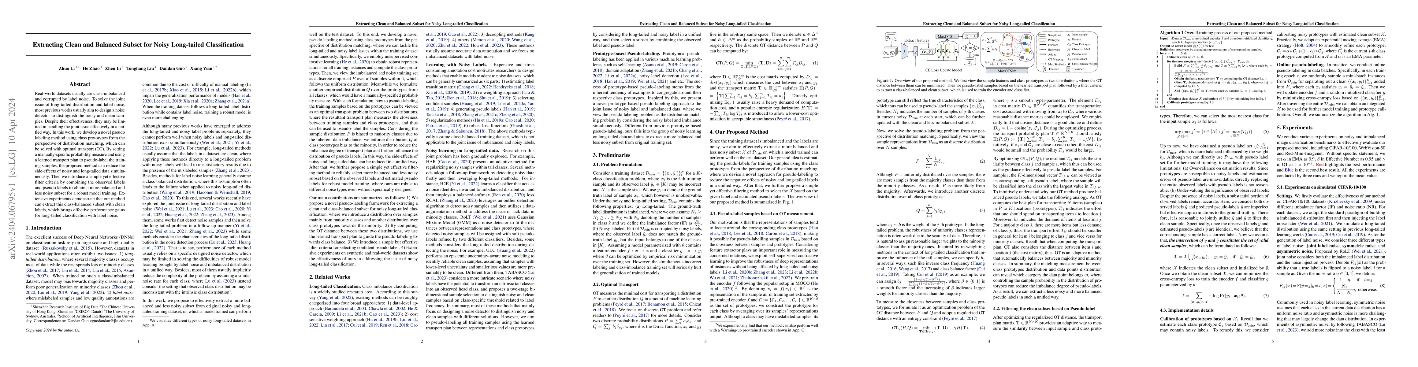 Thumbnail for Extracting Clean and Balanced Subset for Noisy Long-tailed
  Classification