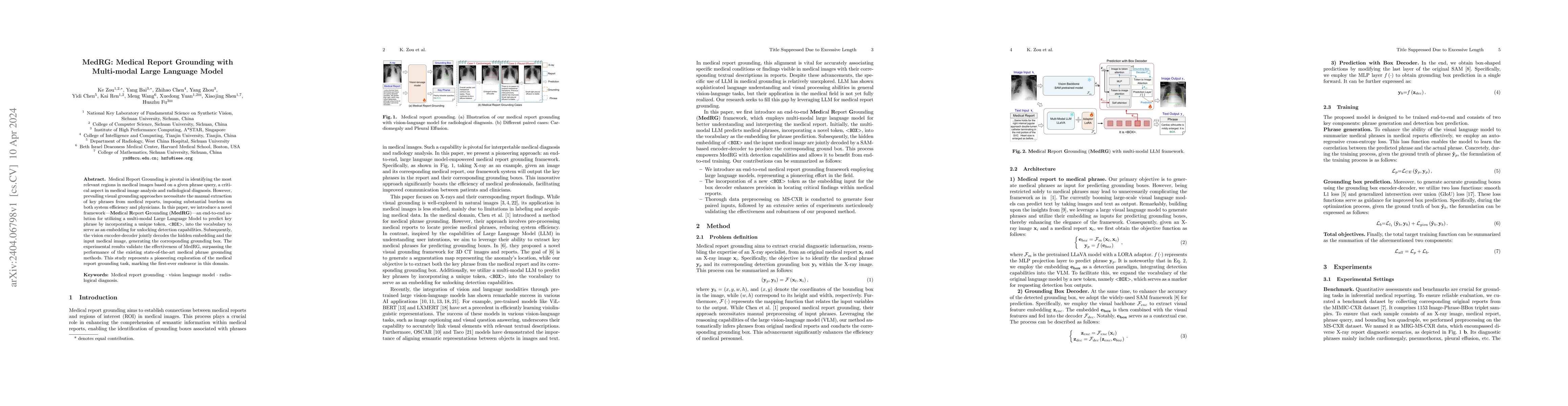 Thumbnail for MedRG: Medical Report Grounding with Multi-modal Large Language Model