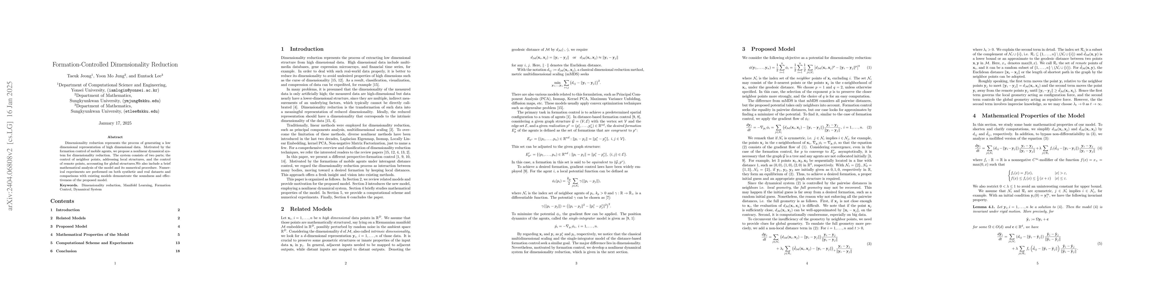 Thumbnail for Formation-Controlled Dimensionality Reduction