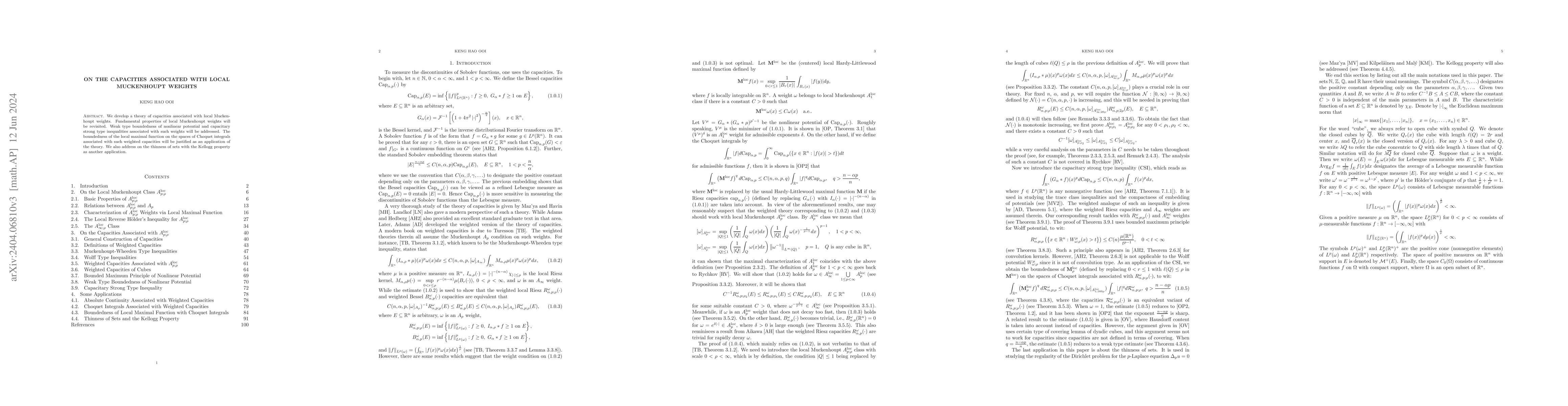 Thumbnail for On the Capacities Associated with Local Muckenhoupt Weights