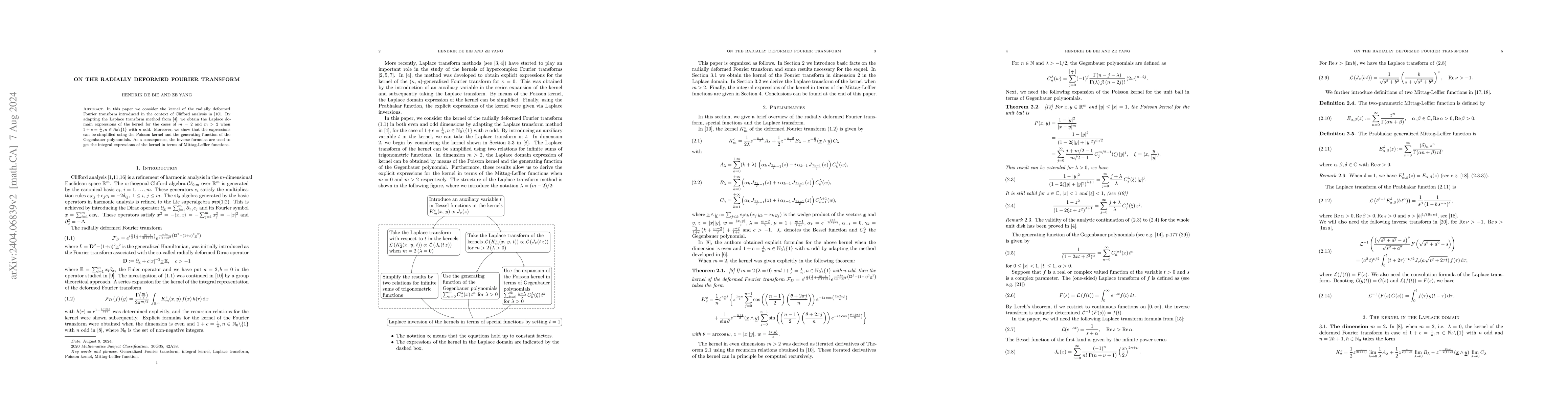 Thumbnail for On the radially deformed Fourier transform