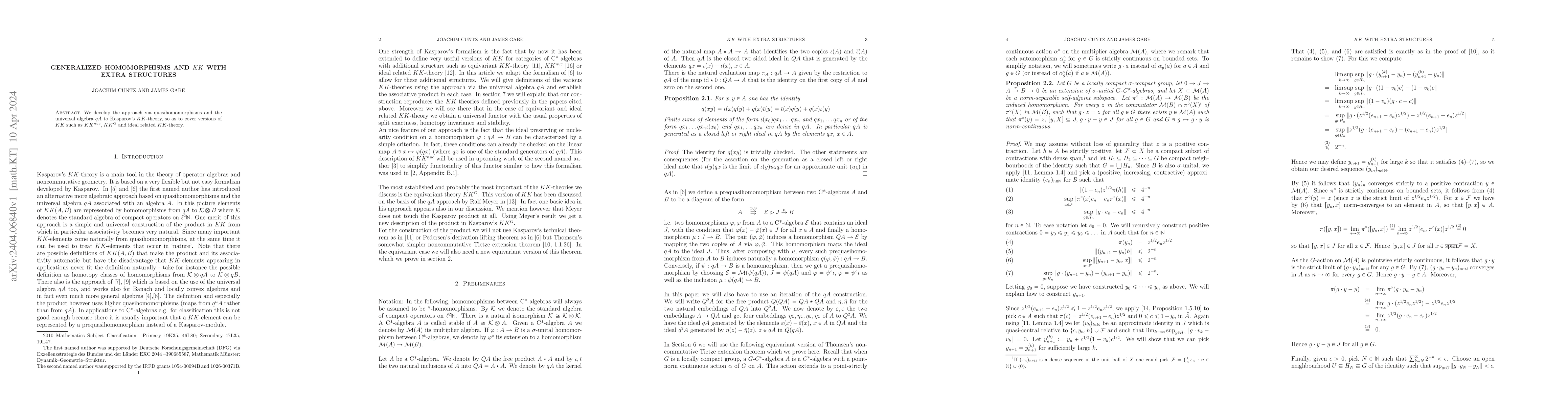 Thumbnail for Generalized homomorphisms and KK with extra structure