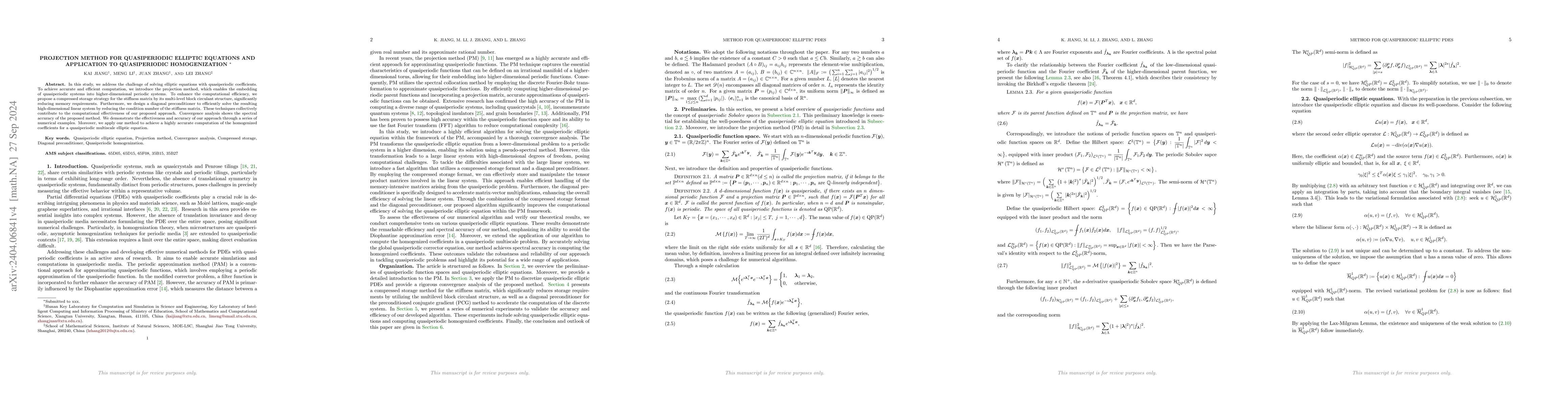 Thumbnail for Projection method for quasiperiodic elliptic equations and application
  to quasiperiodic homogenization