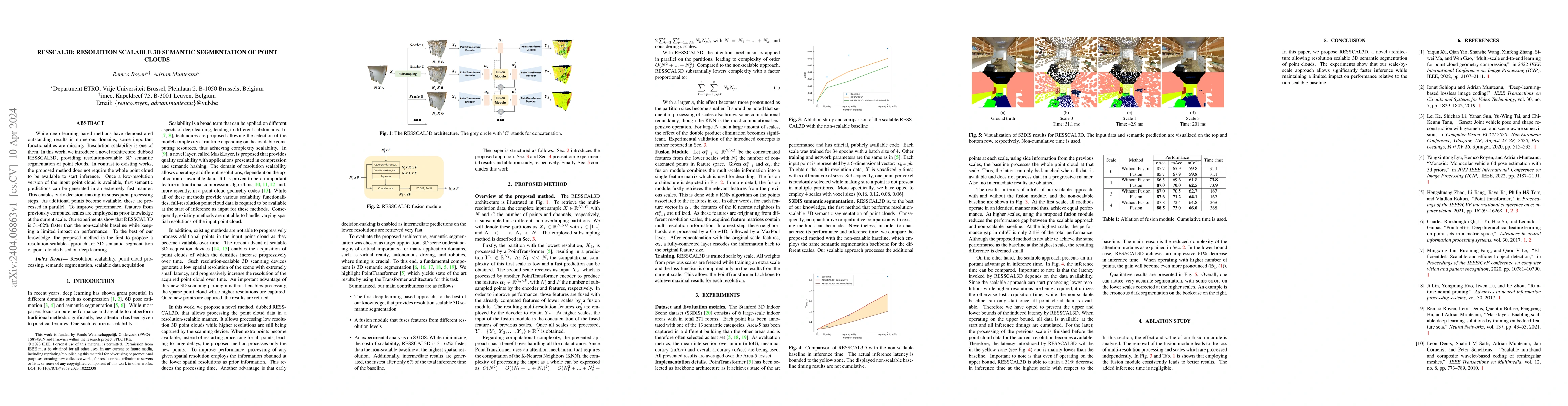 Thumbnail for RESSCAL3D: Resolution Scalable 3D Semantic Segmentation of Point Clouds