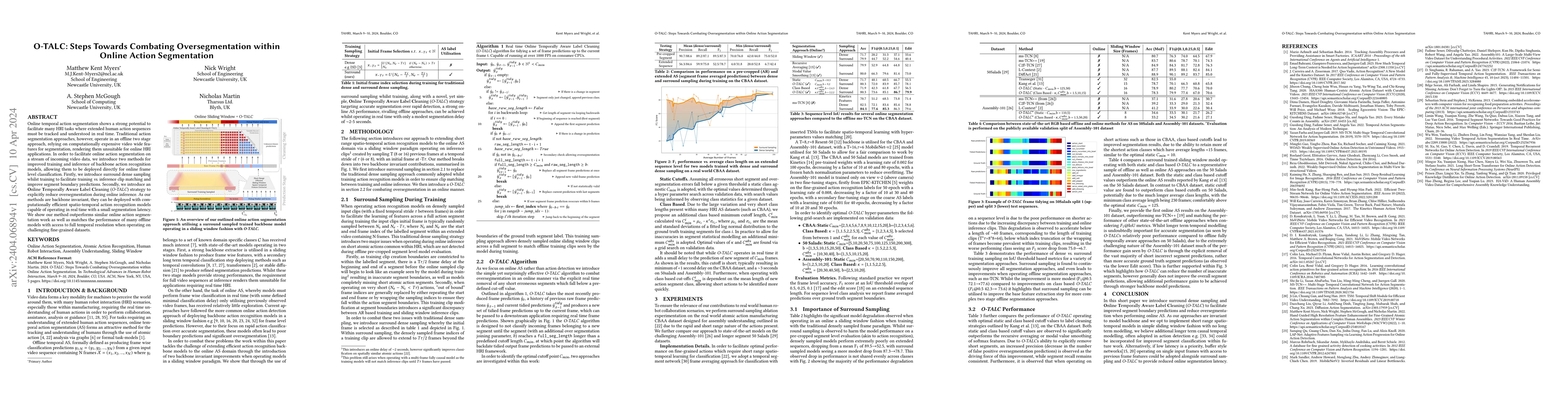 Thumbnail for O-TALC: Steps Towards Combating Oversegmentation within Online Action
  Segmentation