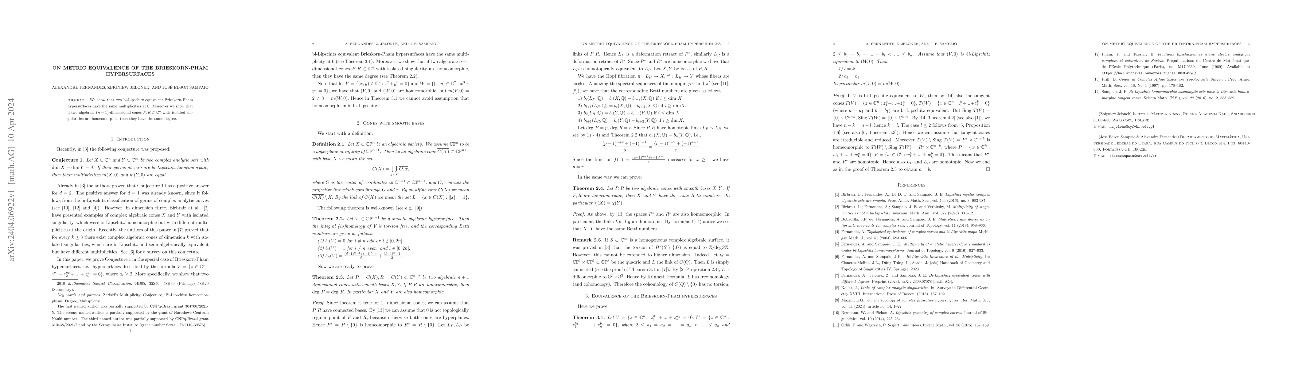 Thumbnail for On metric equivalence of the Brieskorn-Pham hypersurfaces
