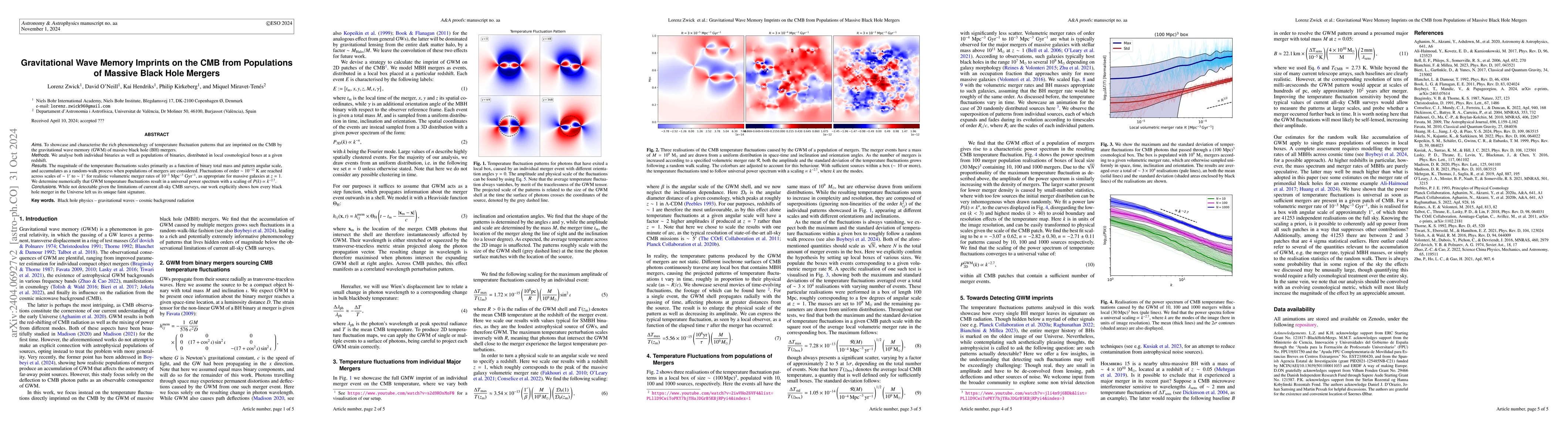 Thumbnail for Gravitational Wave Memory Imprints on the CMB from Populations of
  Massive Black Hole Mergers
