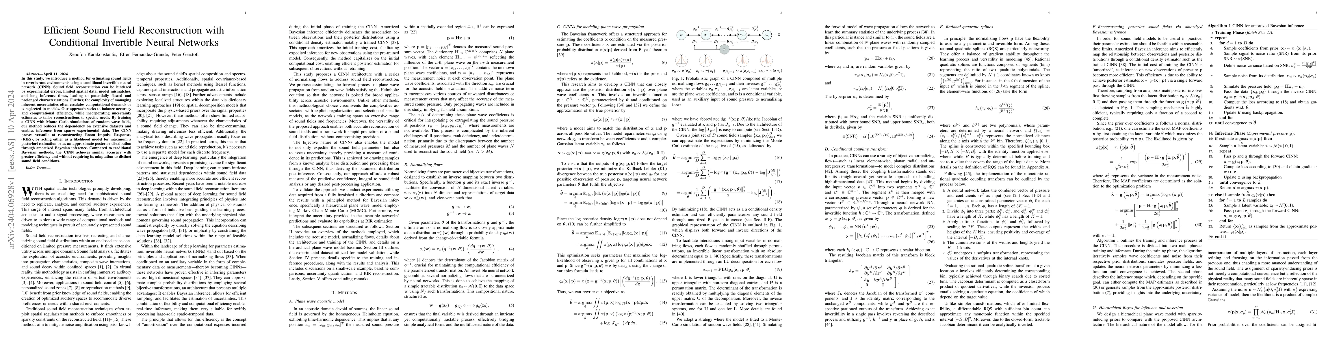 Thumbnail for Efficient Sound Field Reconstruction with Conditional Invertible Neural
  Networks