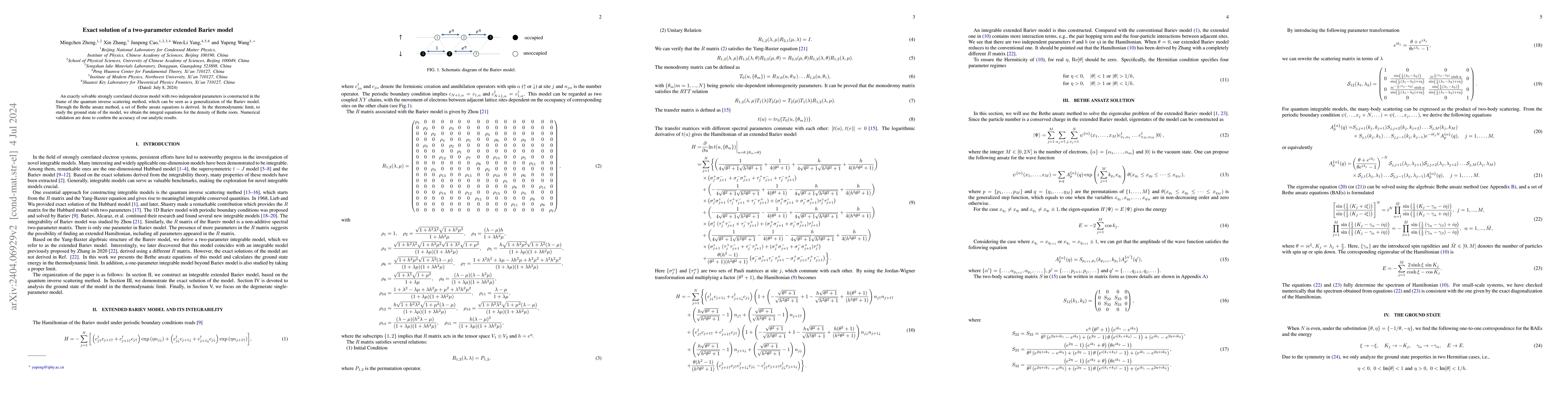 Thumbnail for Exact solution of a two-parameter extended Bariev model