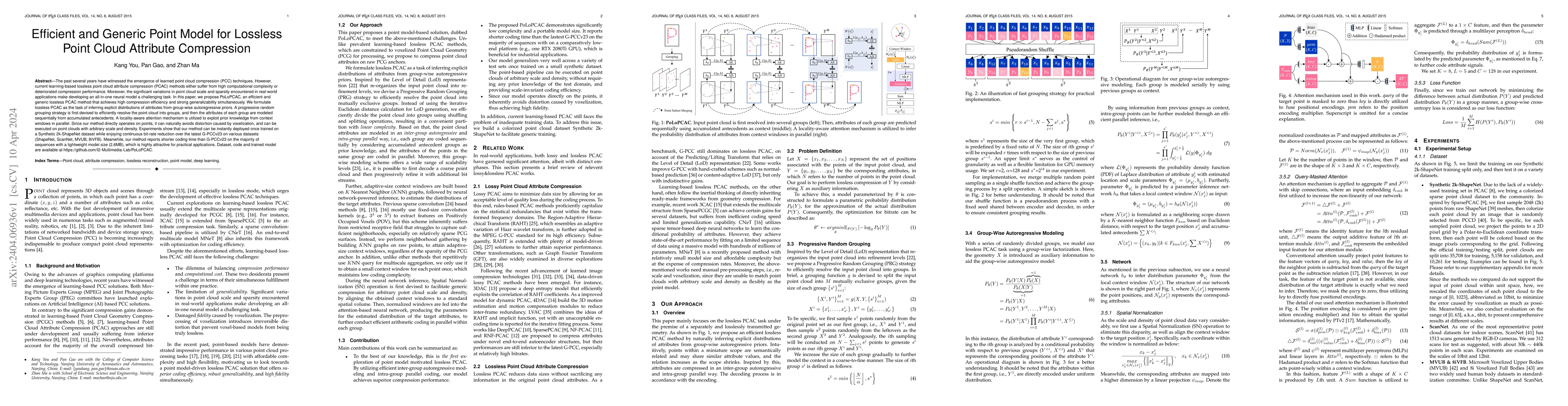 Thumbnail for Efficient and Generic Point Model for Lossless Point Cloud Attribute
  Compression