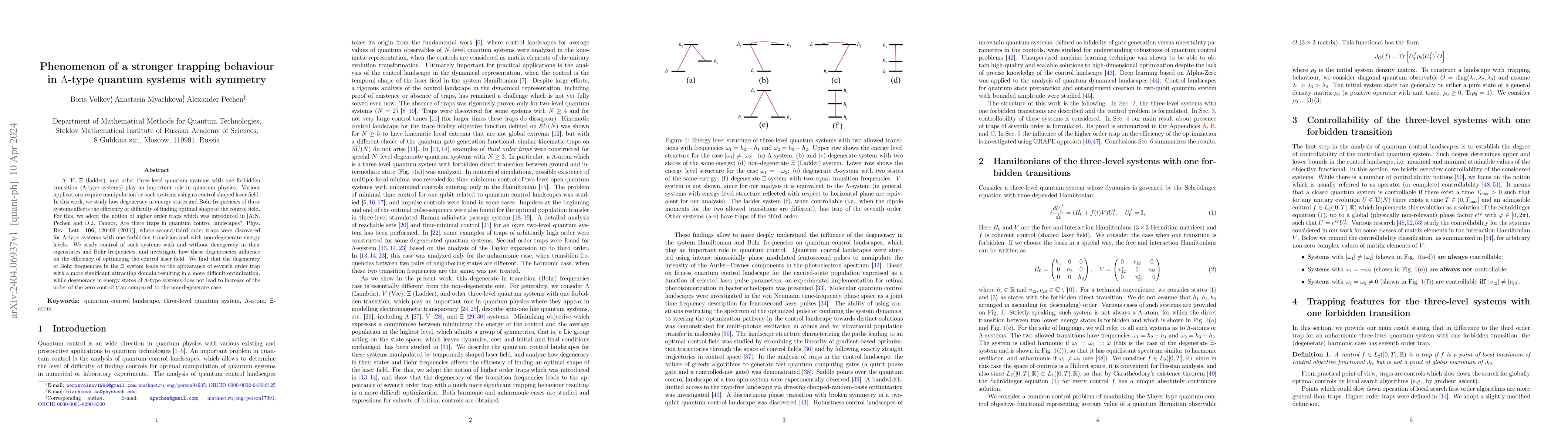 Thumbnail for Phenomenon of a stronger trapping behaviour in $\Lambda$-type quantum
  systems with symmetry