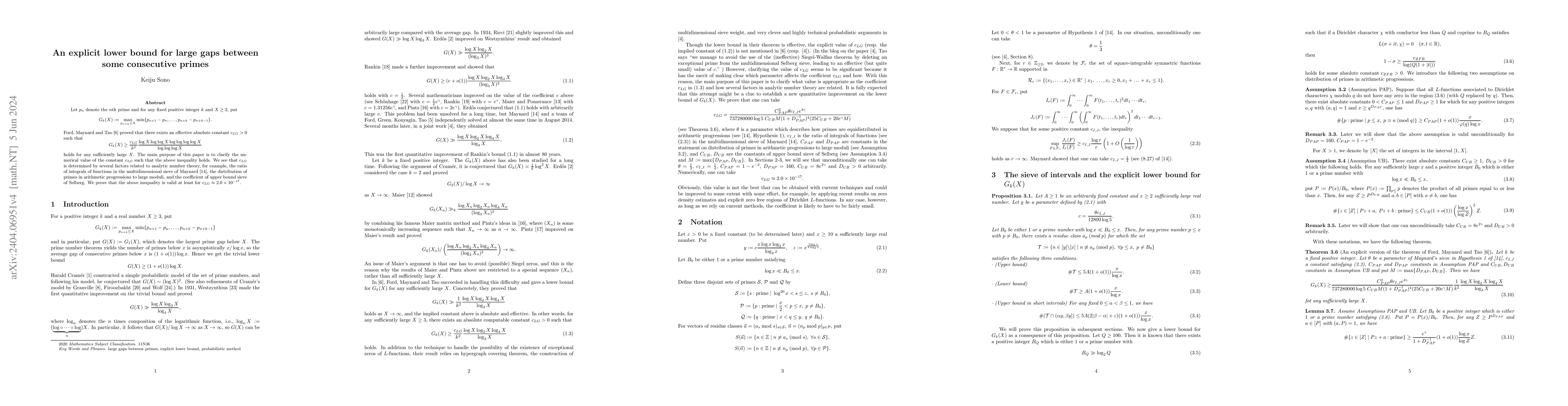 Thumbnail for An explicit lower bound for large gaps between some consecutive primes