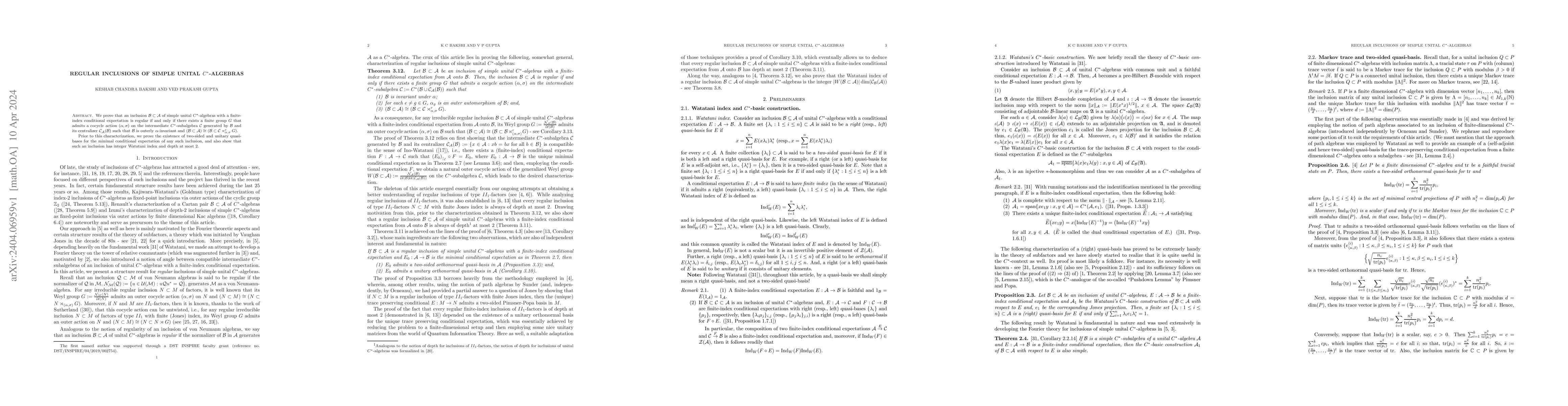 Thumbnail for Regular inclusions of simple unital $C^*$-algebras