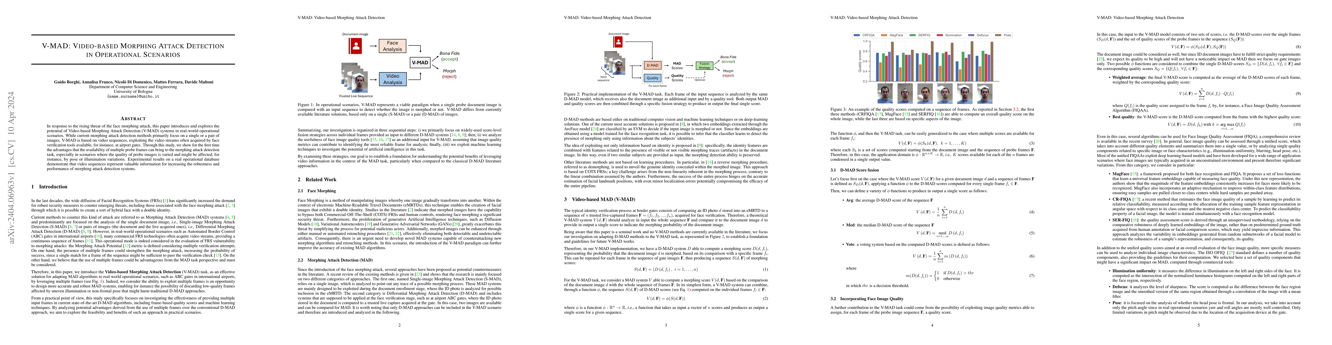 Thumbnail for V-MAD: Video-based Morphing Attack Detection in Operational Scenarios