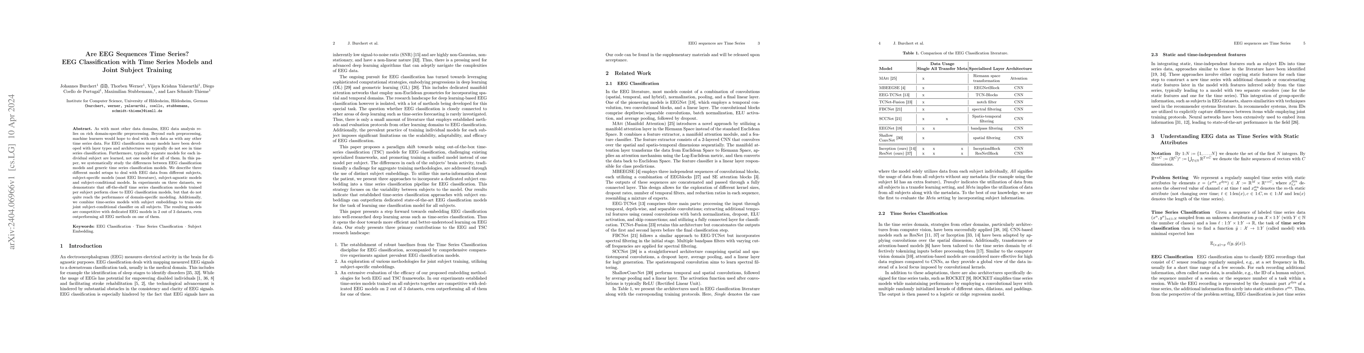 Thumbnail for Are EEG Sequences Time Series? EEG Classification with Time Series
  Models and Joint Subject Training
