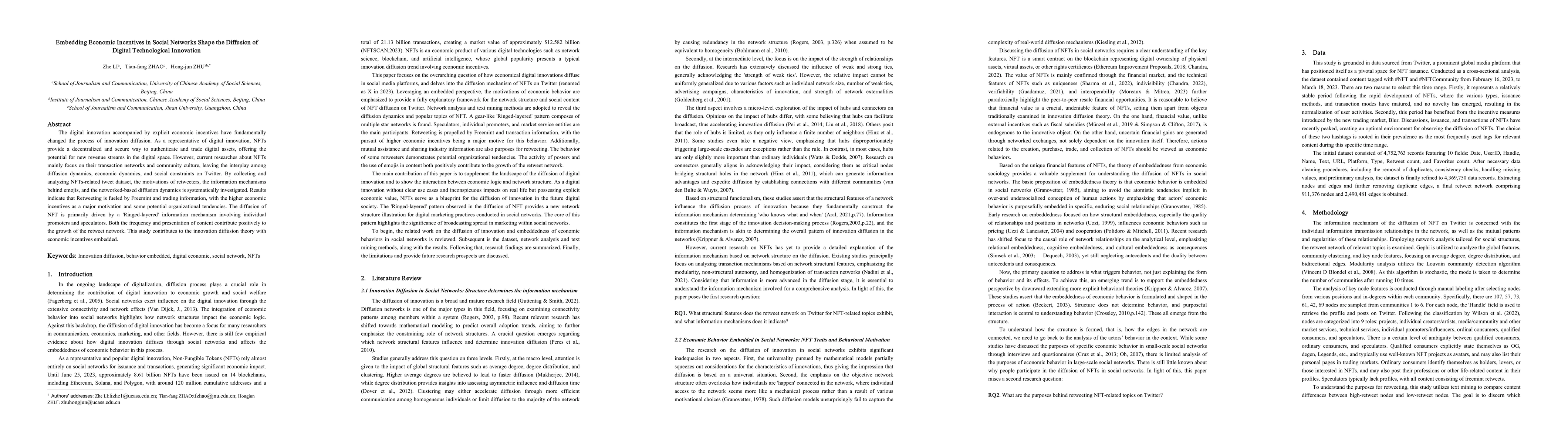 Thumbnail for Embedding Economic Incentives in Social Networks Shape the Diffusion of
  Digital Technological Innovation