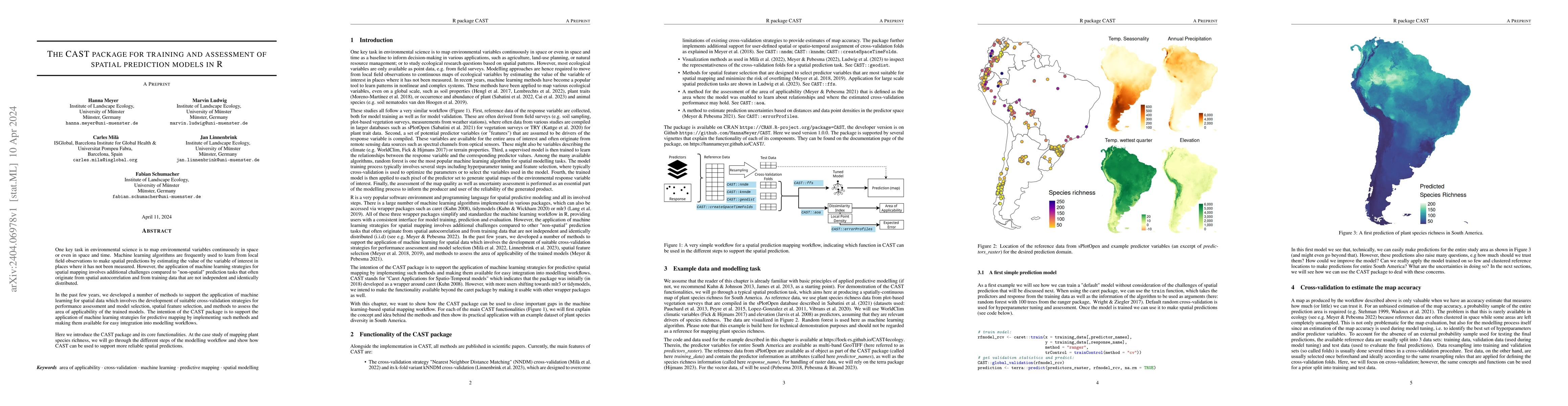 Thumbnail for The CAST package for training and assessment of spatial prediction
  models in R