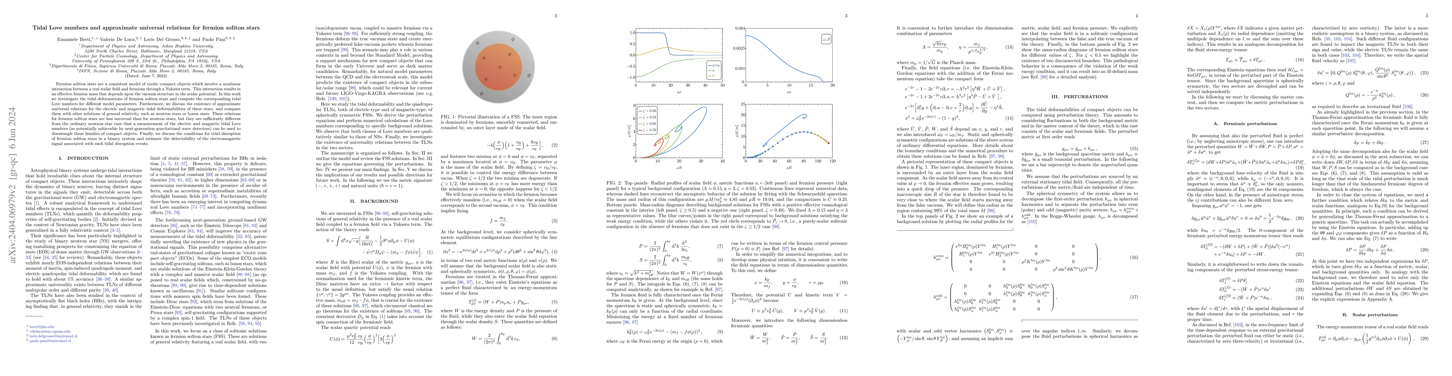 Thumbnail for Tidal Love numbers and approximate universal relations for fermion
  soliton stars