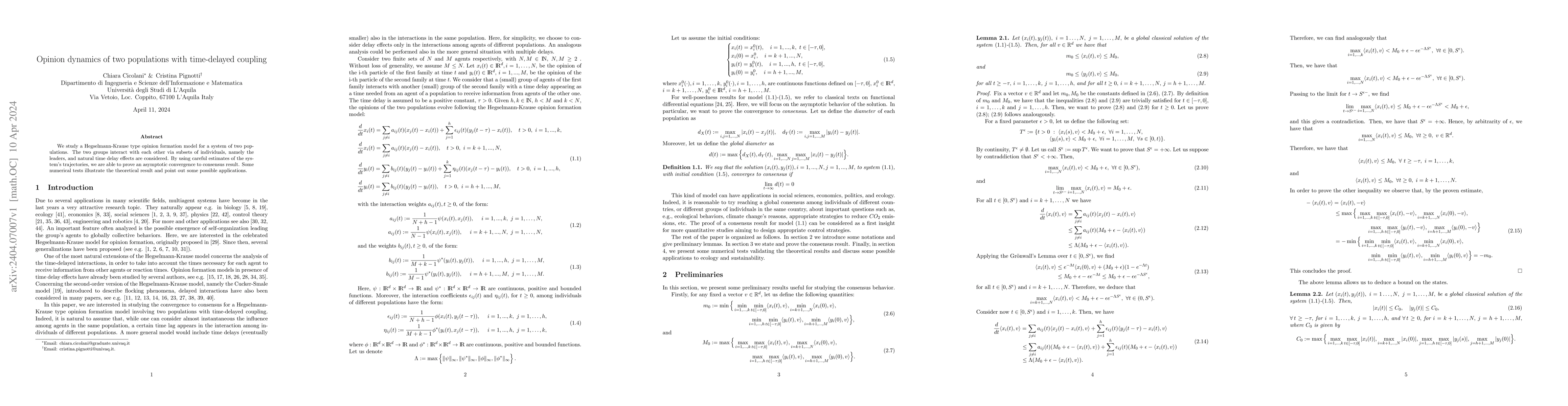 Thumbnail for Opinion dynamics of two populations with time-delayed coupling