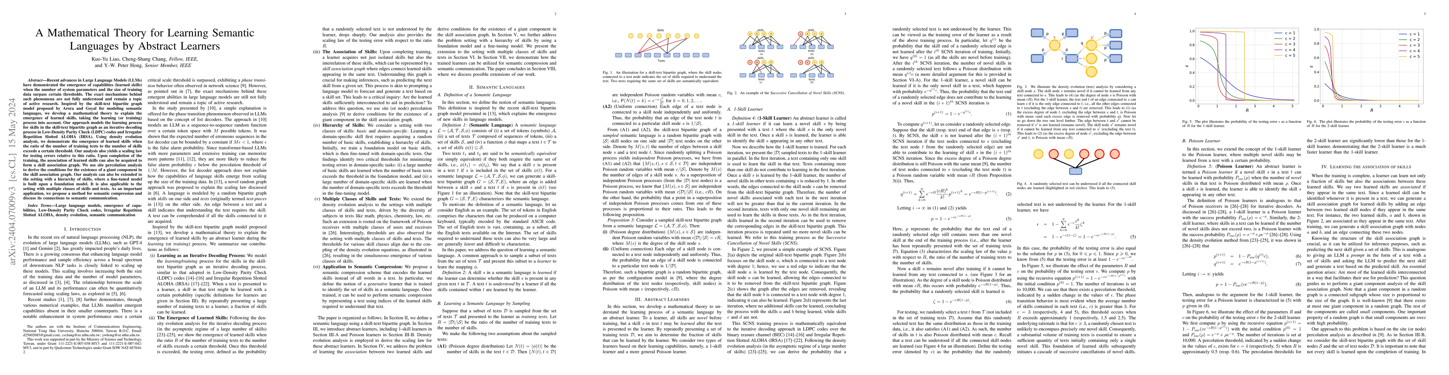 Thumbnail for A Mathematical Theory for Learning Semantic Languages by Abstract
  Learners