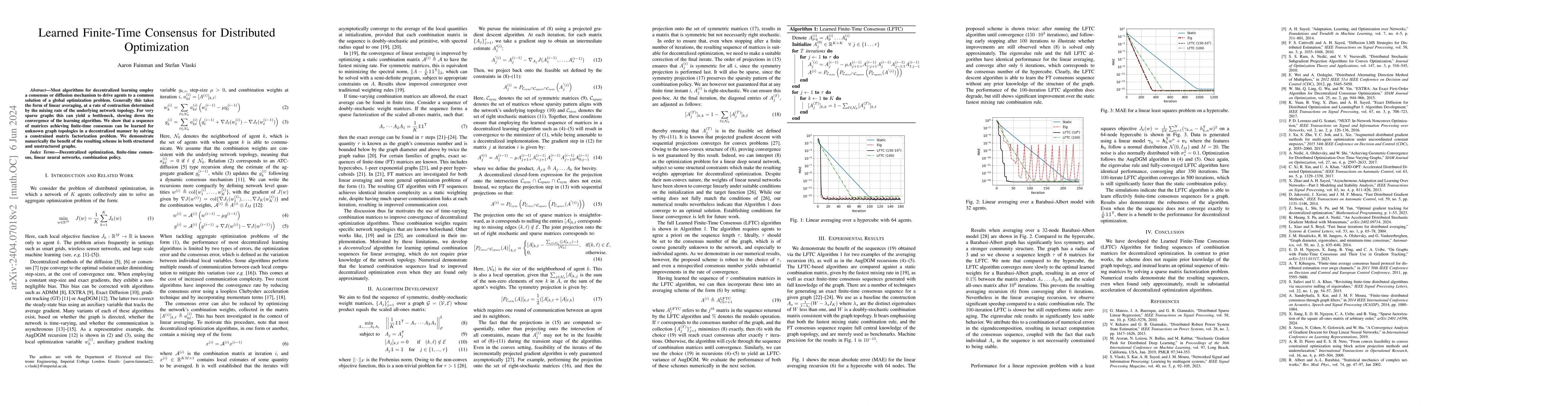 Thumbnail for Learned Finite-Time Consensus for Distributed Optimization
