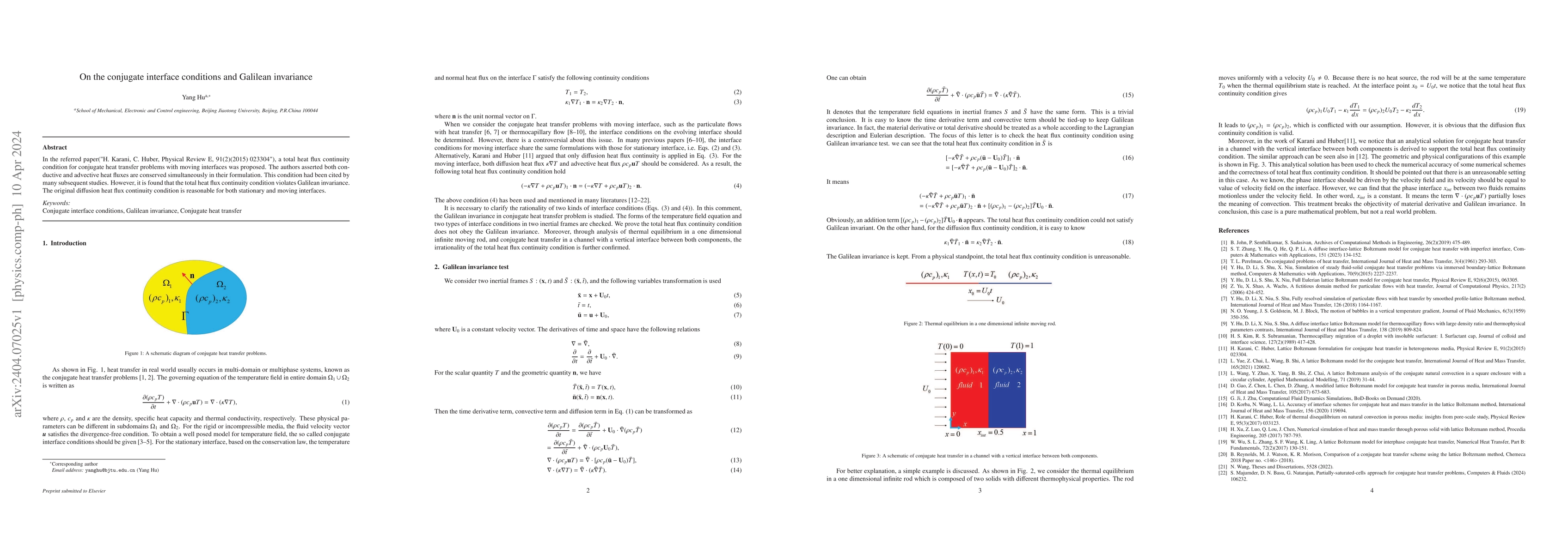 Thumbnail for On the conjugate interface conditions and Galilean invariance
