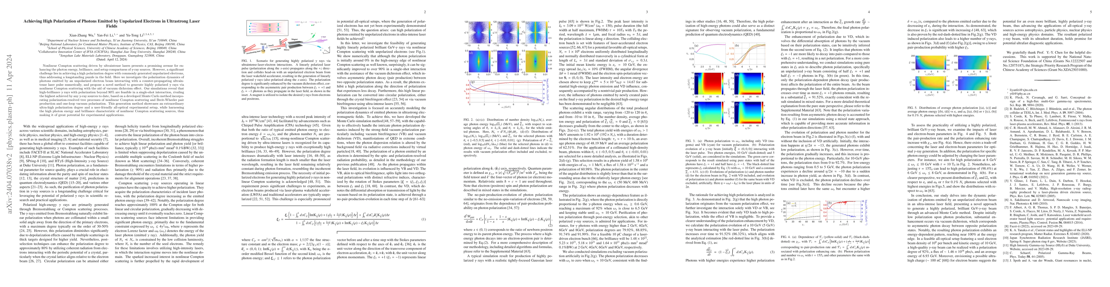 Thumbnail for Achieving High Polarization of Photons Emitted by Unpolarized Electrons
  in Ultrastrong Laser Fields